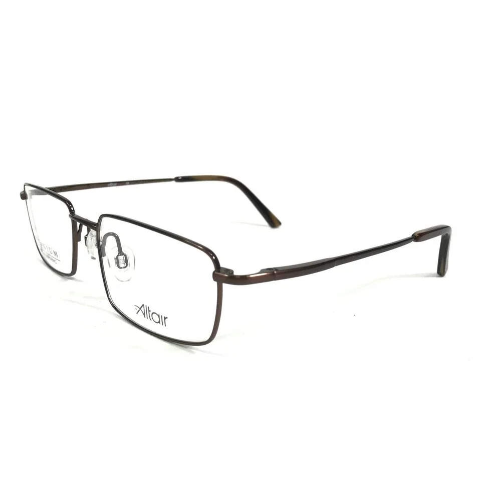 Altair Eyeglasses Frames A4004 BARK Brown Rectangular Full Rim 53-18-140